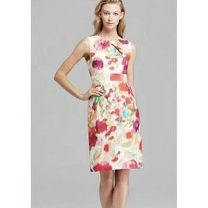 Kate Spade New York Giverny Bowden Floral Sheath Dress Sz 2 Watercolor Gold Zip